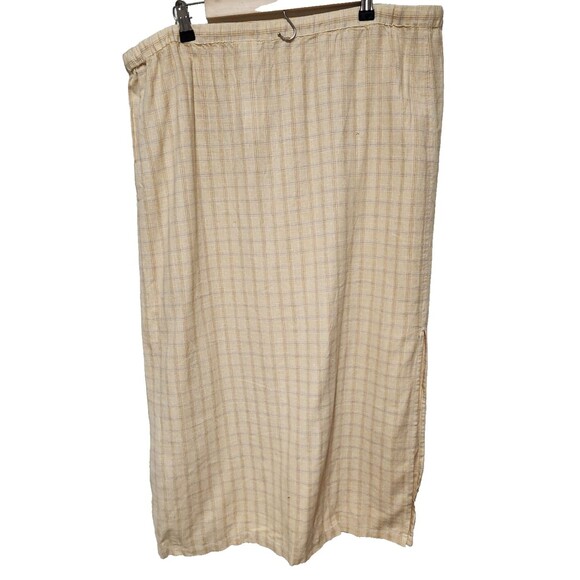 Christopher & Banks Dresses & Skirts - Christopher & Banks Skirt Yellow Plaid Print Size XL Linen Blend Career Midi NWT